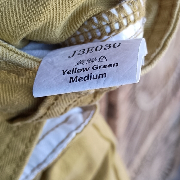 NWOT Women's Mustard Yellow Green 100% Cotton Cargo Pants_Medium - Picture 7 of 7